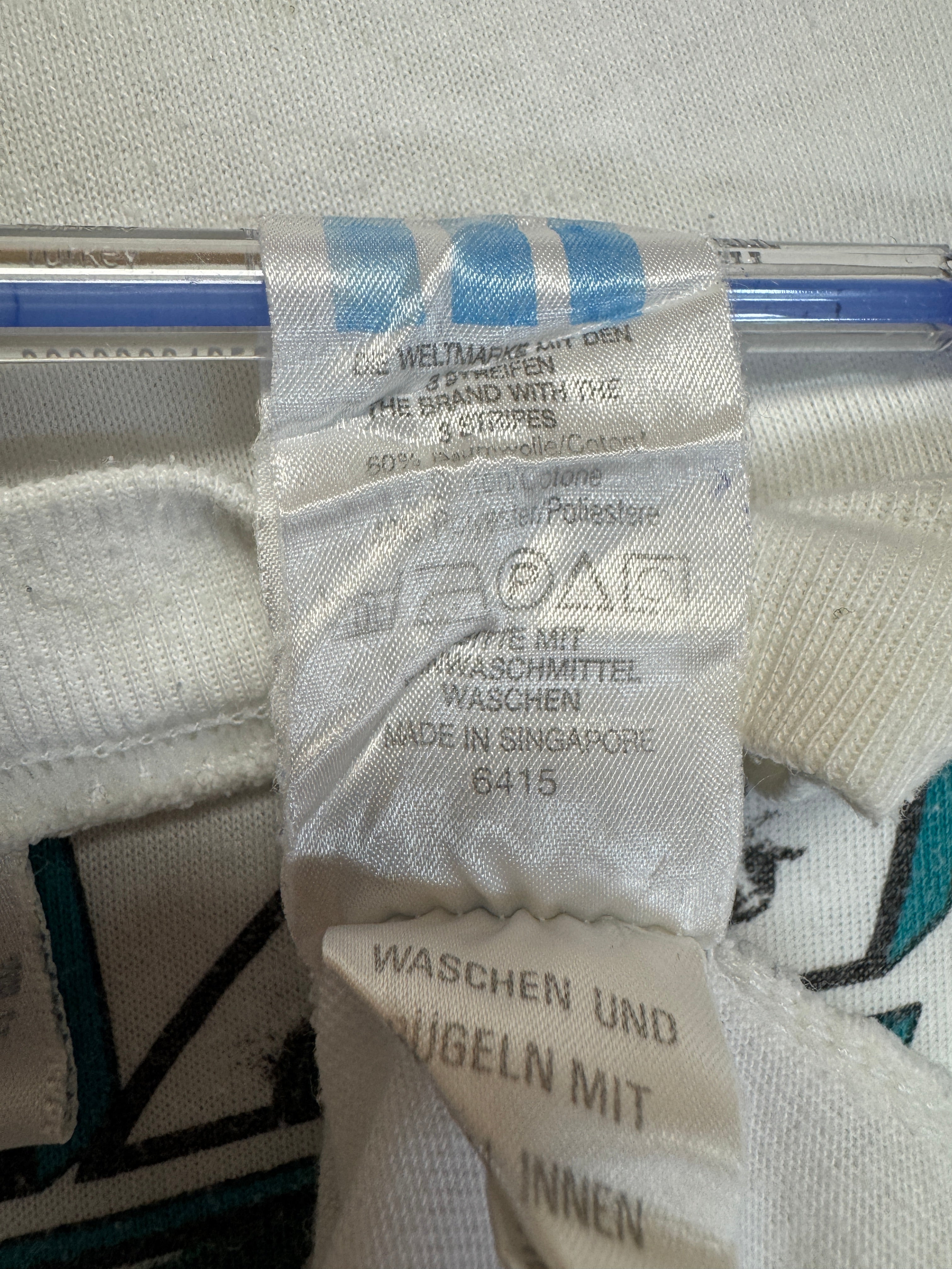 90s Adidas Shirt Basketball Made In Singapore Weiß L - RareRags