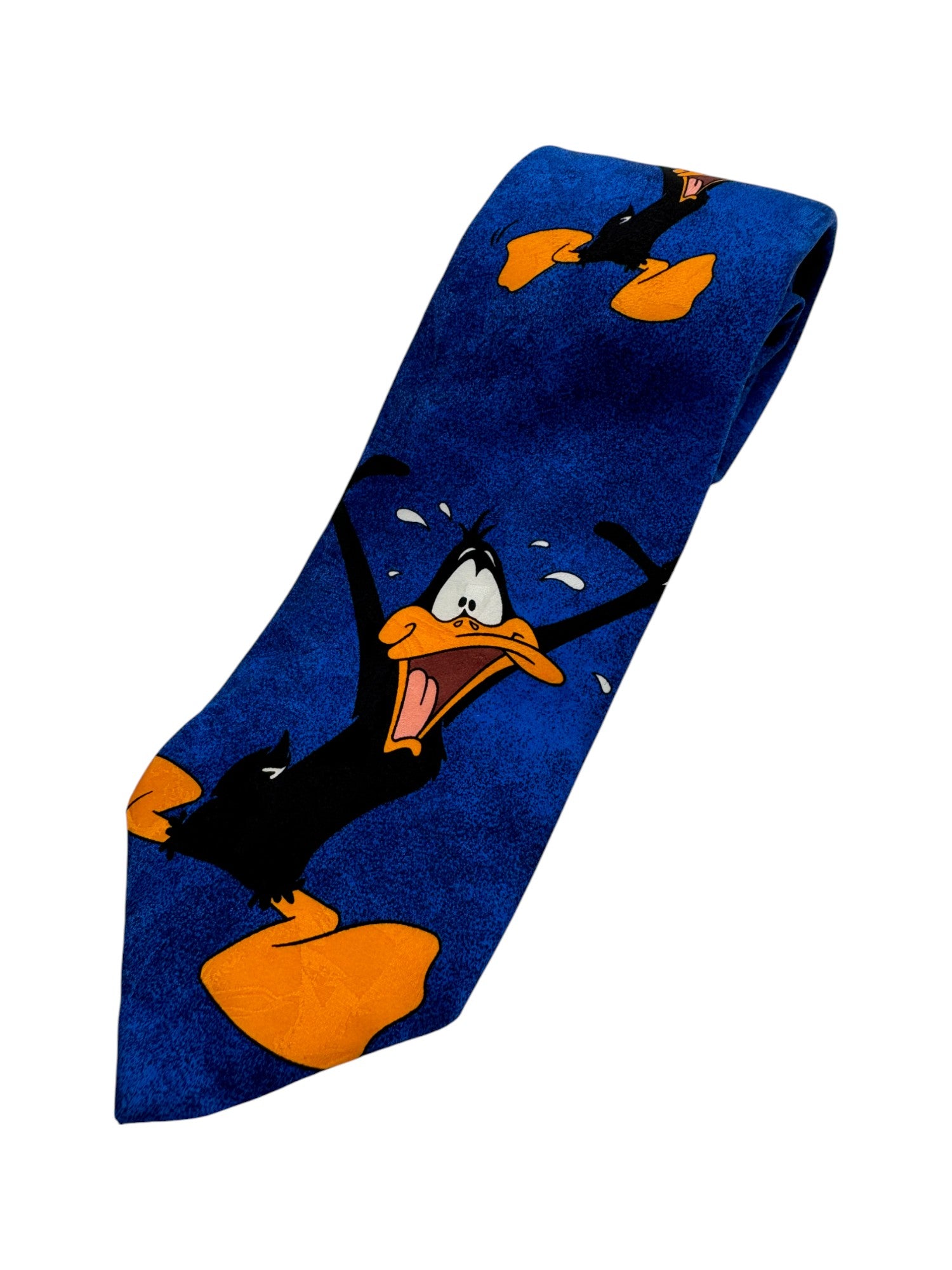Vintage Tie Rack Krawatte 1995 Warner Bros. Looney Tunes Daffy Duck Made In Italy Seide Blau