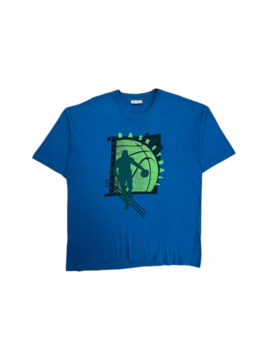 90s Adidas Basketball Shirt Made In Mauritius Blau L