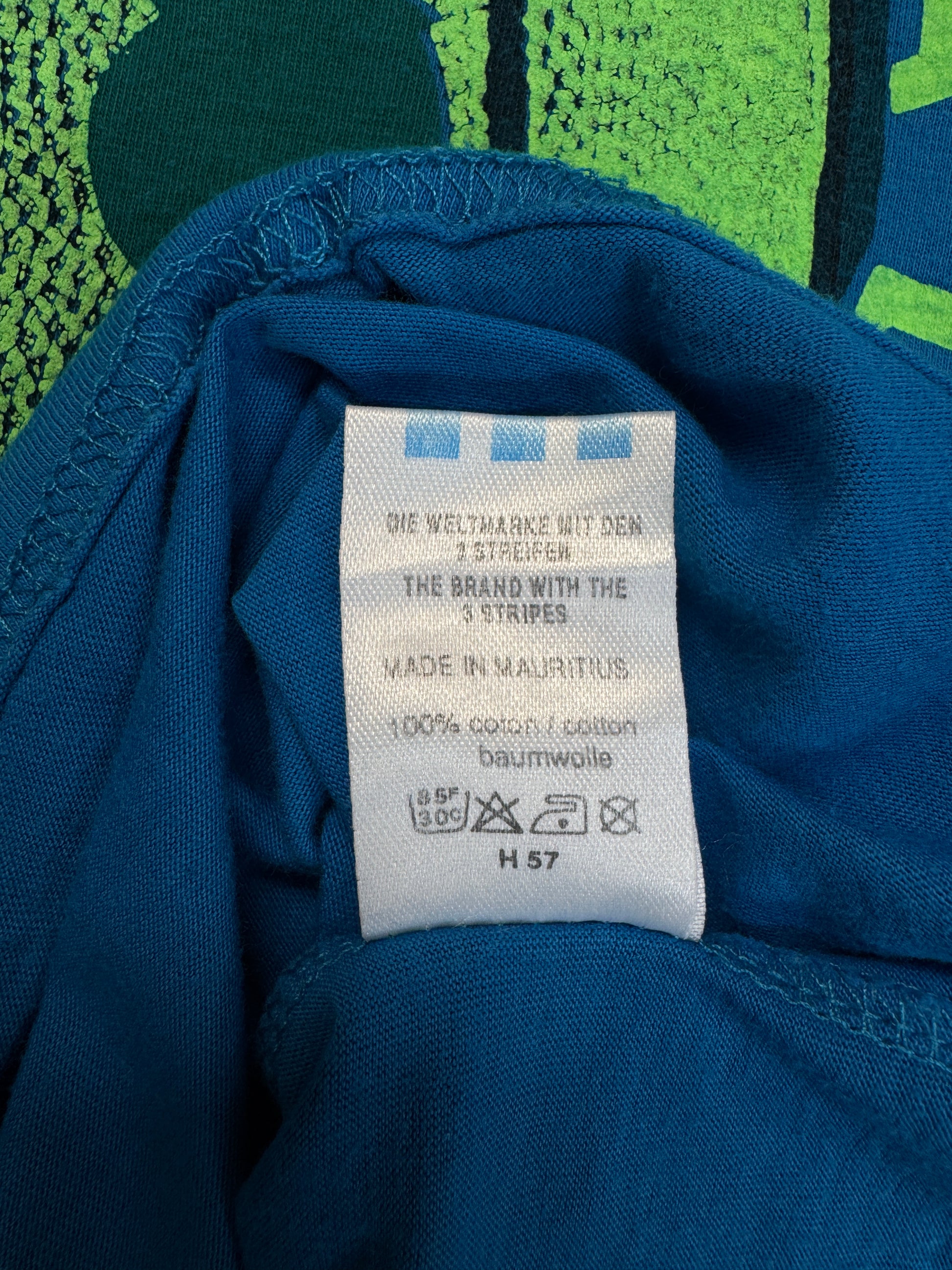 90s Adidas Basketball Shirt Made In Mauritius Blau L - RareRags