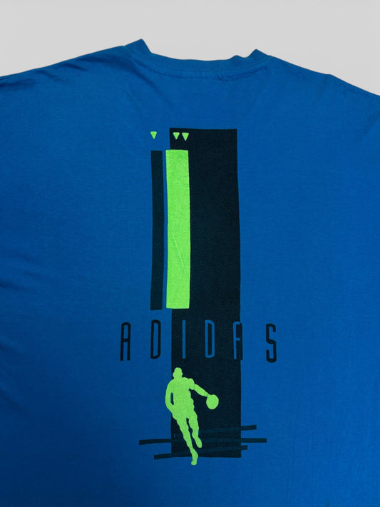 90s Adidas Basketball Shirt Made In Mauritius Blau L