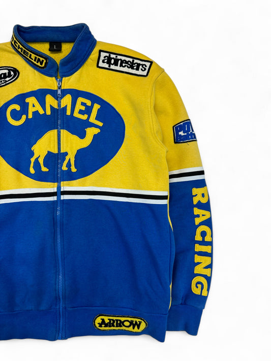 Camel Sweatjacke 00s Racing Gelb Blau L