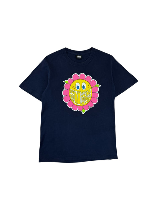 Stüssy Shirt 00s "Happy Flower" Dunkelblau S