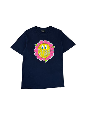 Stüssy Shirt 00s "Happy Flower" Dunkelblau S