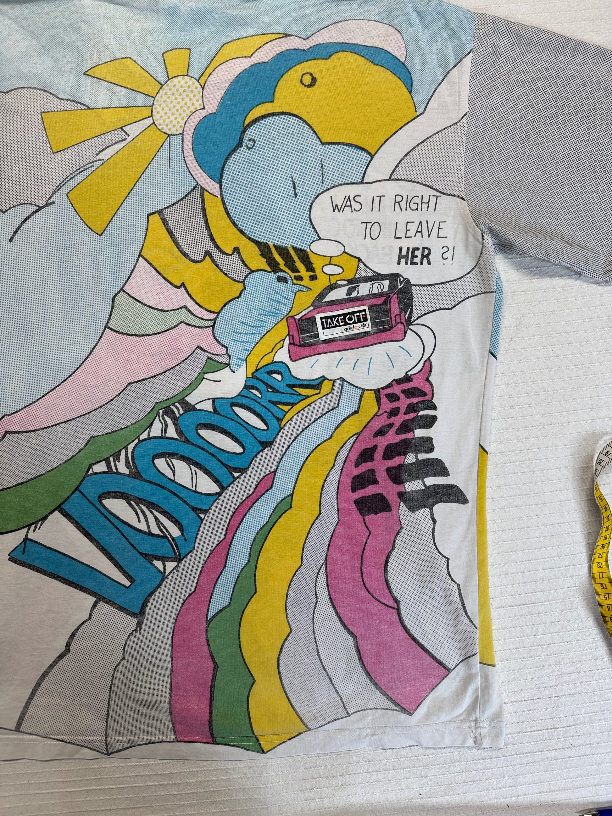 90s Adidas Take Off Shirt Pop-Art AOP Bunt D5 M - RareRags