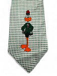 Vintage Addiction Krawatte 1992 Warner Bros. Looney Tunes Daffy Duck Handmade Seide Kariert Schwarz Weiß