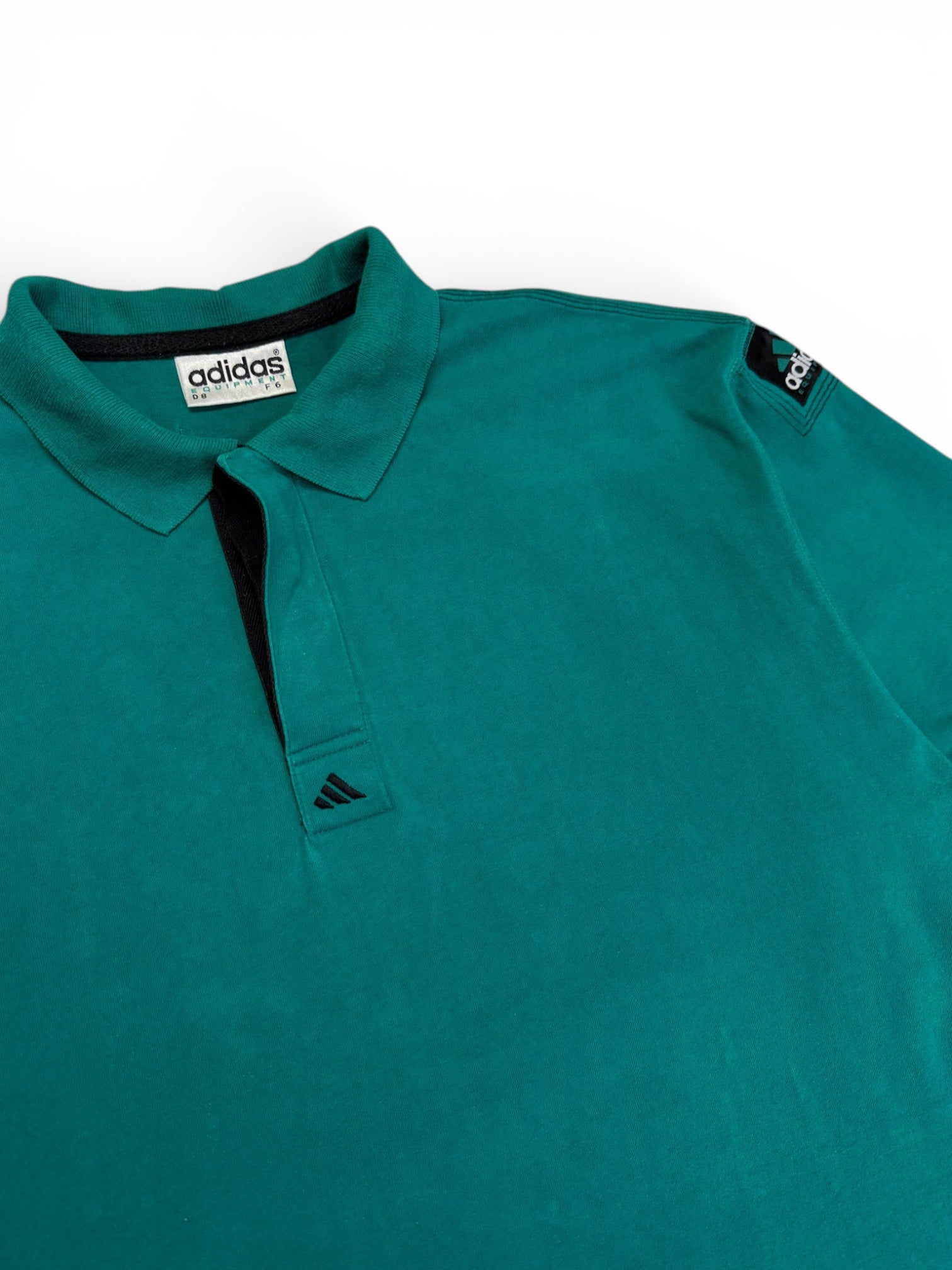 90s Adidas Equipment Polo Made In Hong Kong Grün D8 L-XL - RareRags