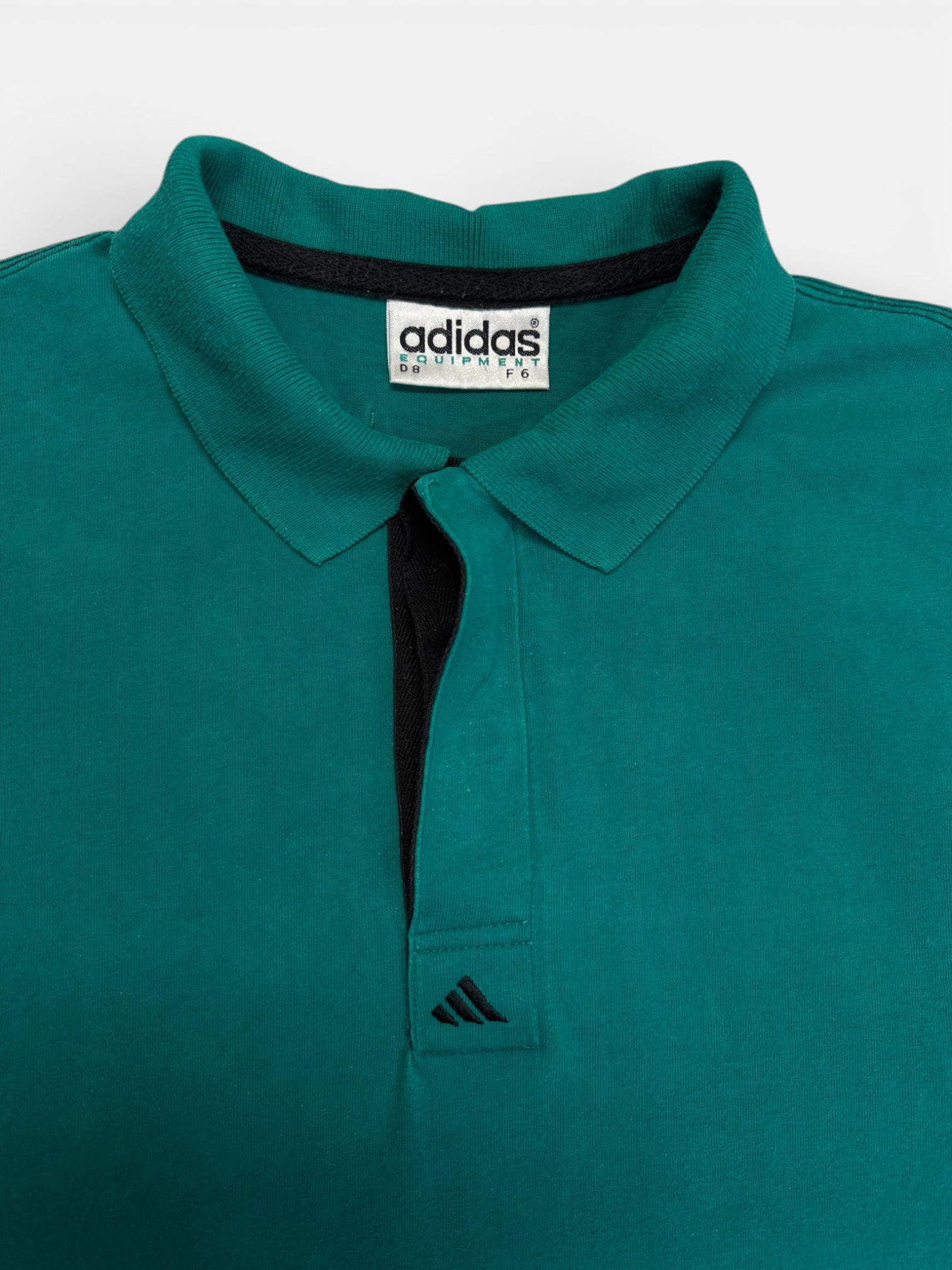 90s Adidas Equipment Polo Made In Hong Kong Grün D8 L-XL - RareRags