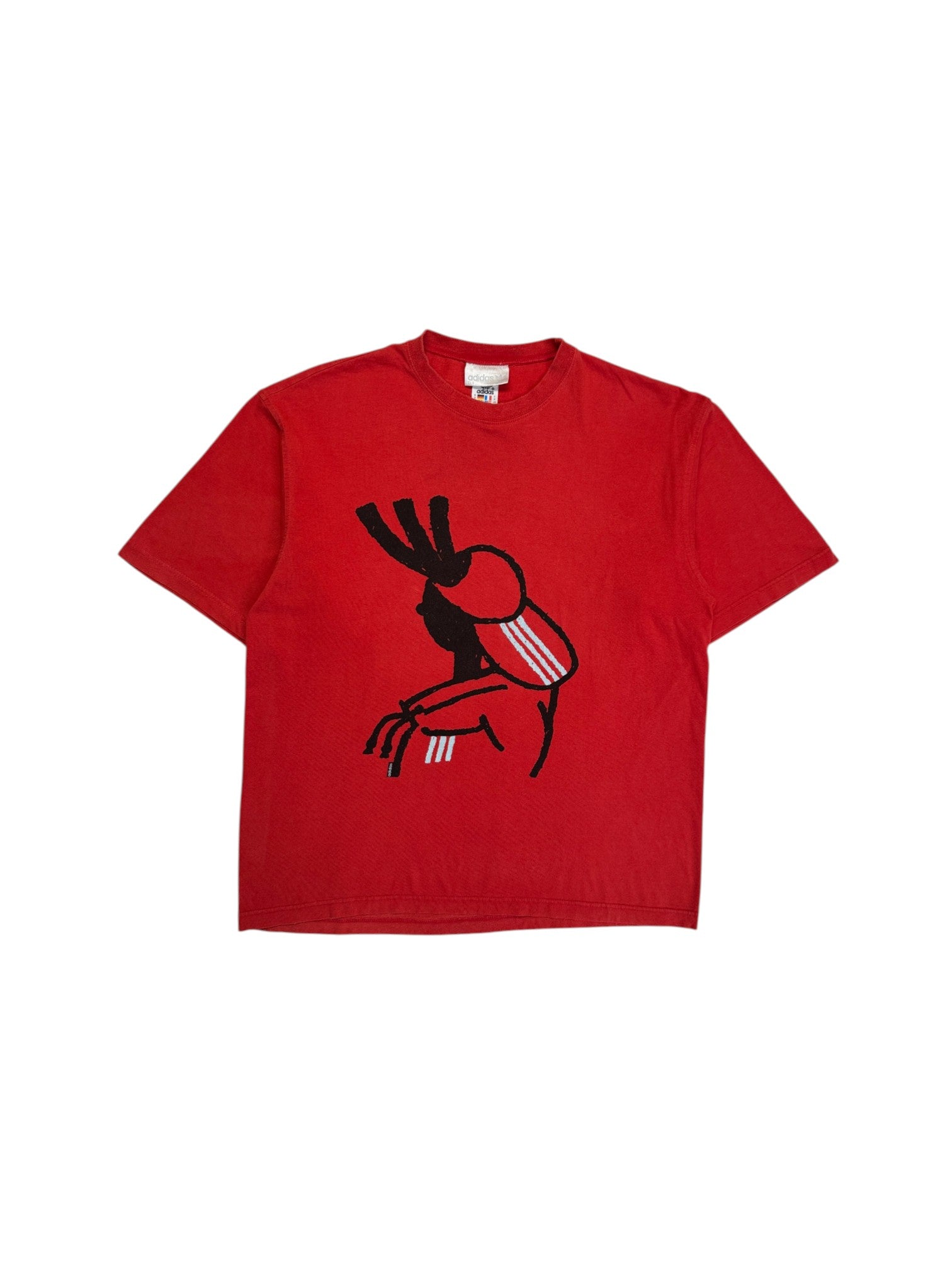 90s Adidas Shirt "Off Beat" Made In Greece Rot S - RareRags