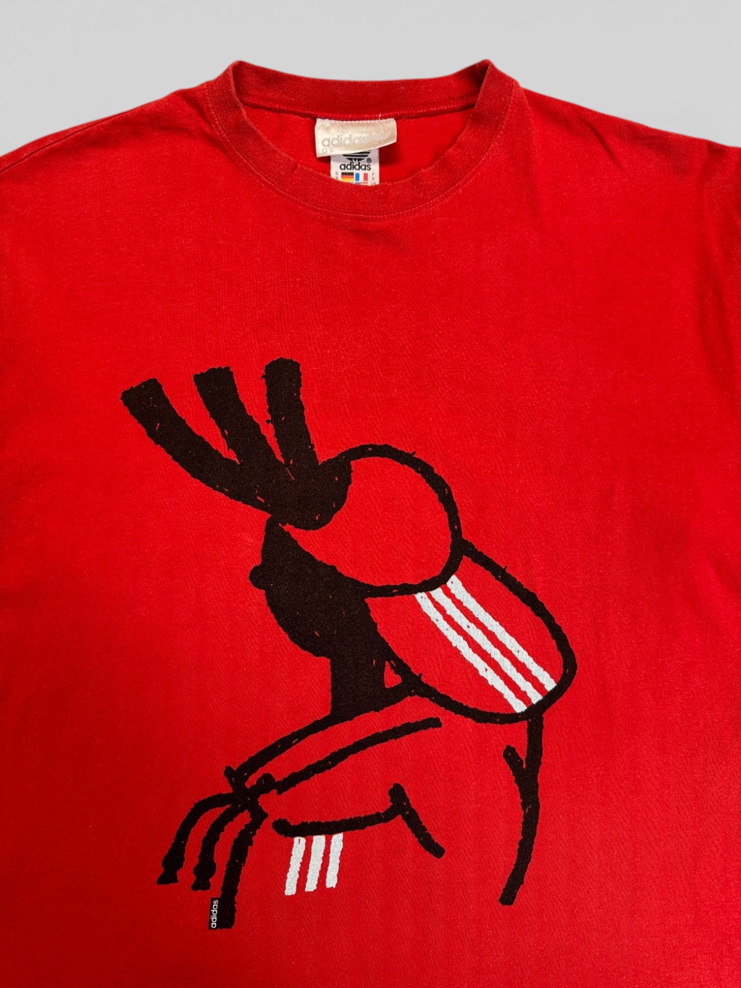 90s Adidas Shirt "Off Beat" Made In Greece Rot S - RareRags