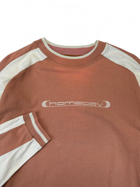Vintage Homeboy Longsleeve Late 90s Braun Weiß M