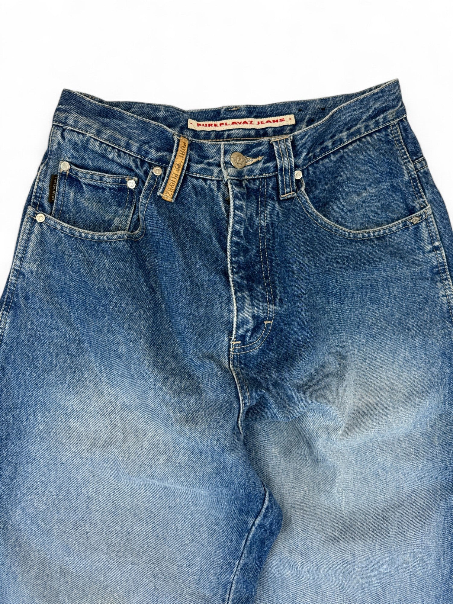 Pure Playaz Baggy Jeans 00s Made In Hong Kong Blau 28x30