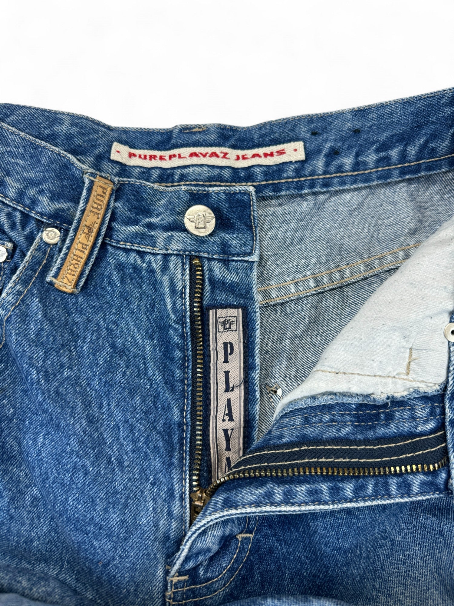 Pure Playaz Baggy Jeans 00s Made In Hong Kong Blau 28x30