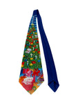 Vintage Ralph Marlin Krawatte "Christmas Eve" Made In USA Blau Bunt