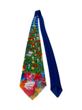 Vintage Ralph Marlin Krawatte "Christmas Eve" Made In USA Blau Bunt