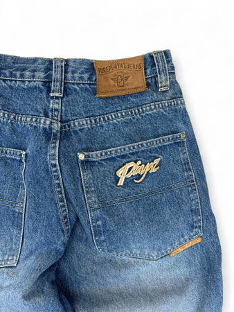 Pure Playaz Baggy Jeans 00s Made In Hong Kong Blau 28x30