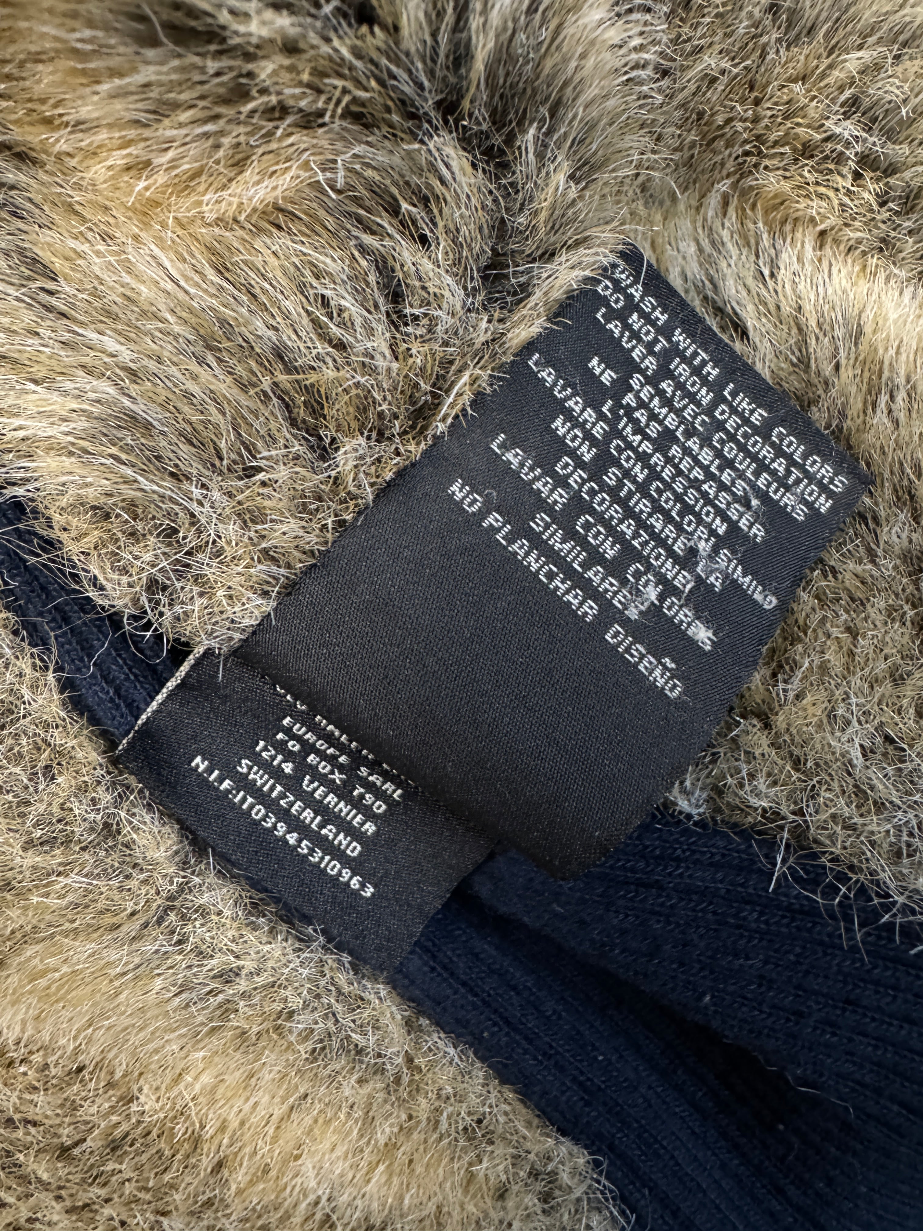 00s Polo Jeans By Ralph Lauren Hoodie Faux Fur Dunkelblau S-M - RareRags