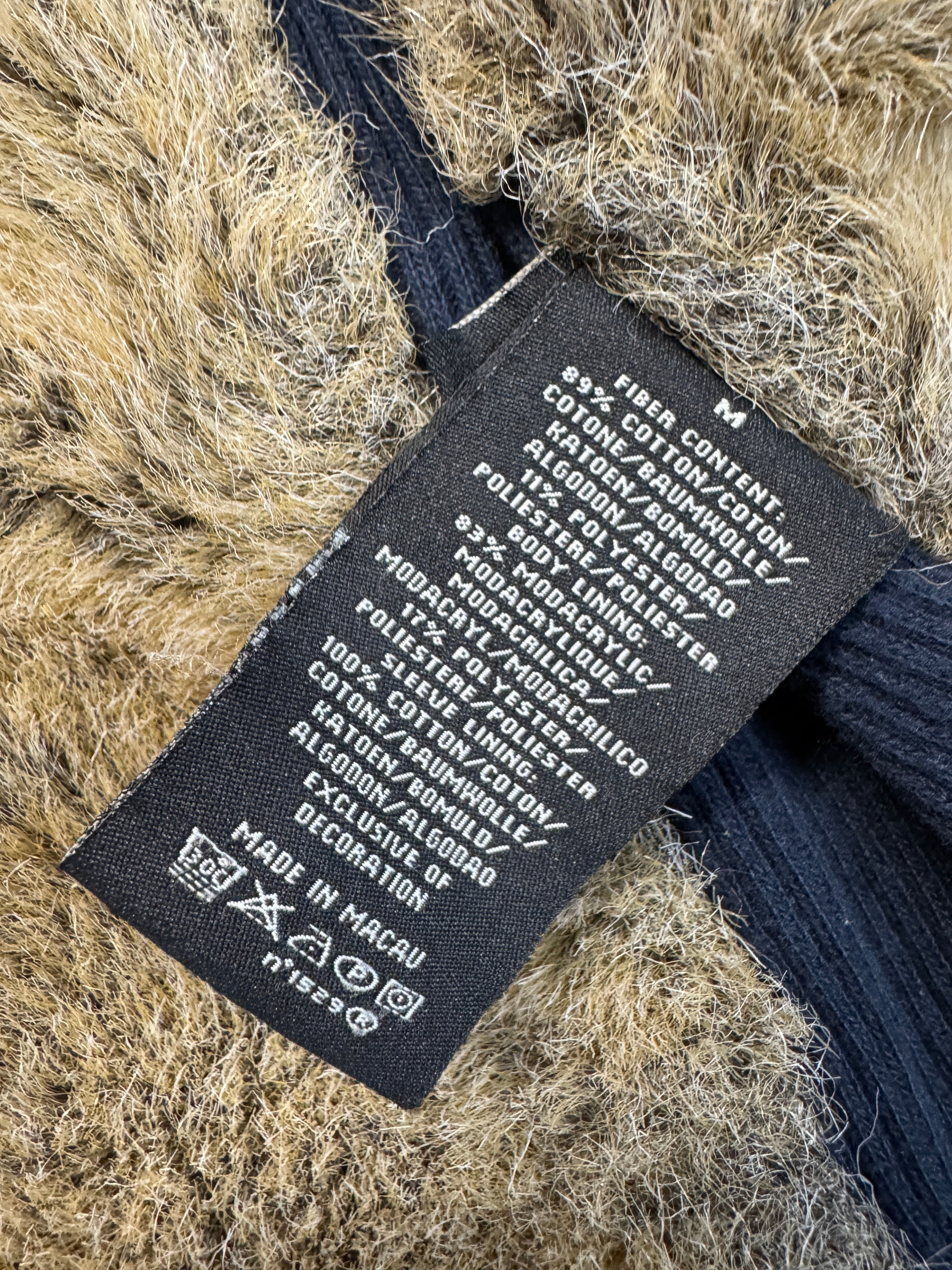 00s Polo Jeans By Ralph Lauren Hoodie Faux Fur Dunkelblau S-M - RareRags