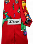 Vintage Disney Krawatte "Plutos Weihnachten" Made In Italy Seide Rot