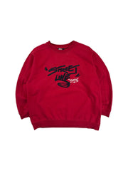 Fistful Sweater 00s Y2K "Street Line" Bestickt Rot M