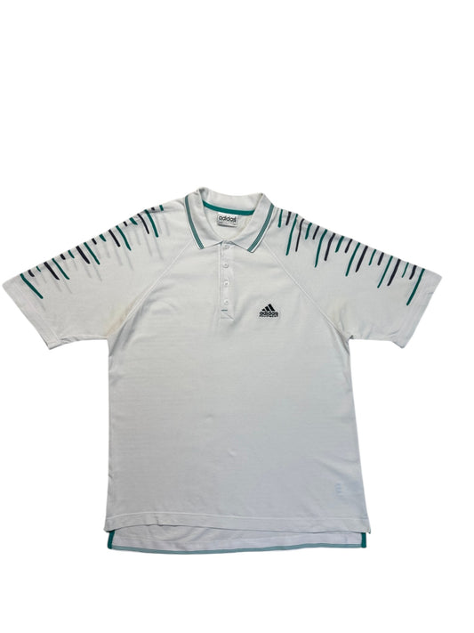 90s Adidas Equipment Polo Weiß Grün 52 L
