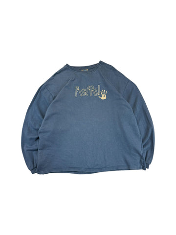 Vintage Fistful Sweater 90s Bestickt Blaugrau XL