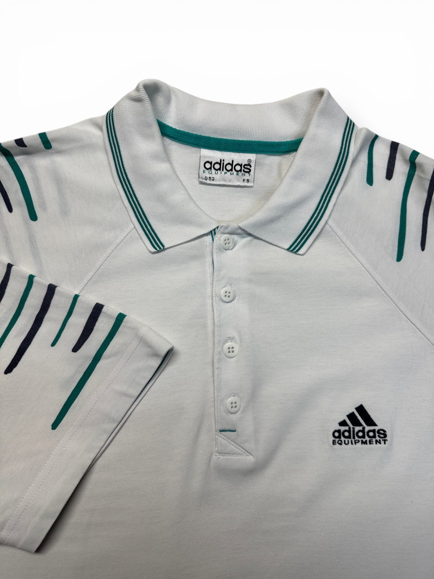 90s Adidas Equipment Polo Weiß Grün 52 L - RareRags