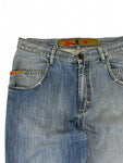 Vintage Tribal Baggy Jeans 90s Two Tone Blau 34