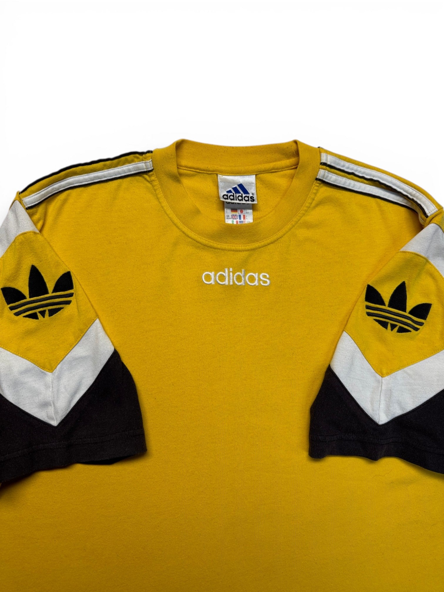 90s Adidas Shirt Sitor Gelb Schwarz D7 L - RareRags