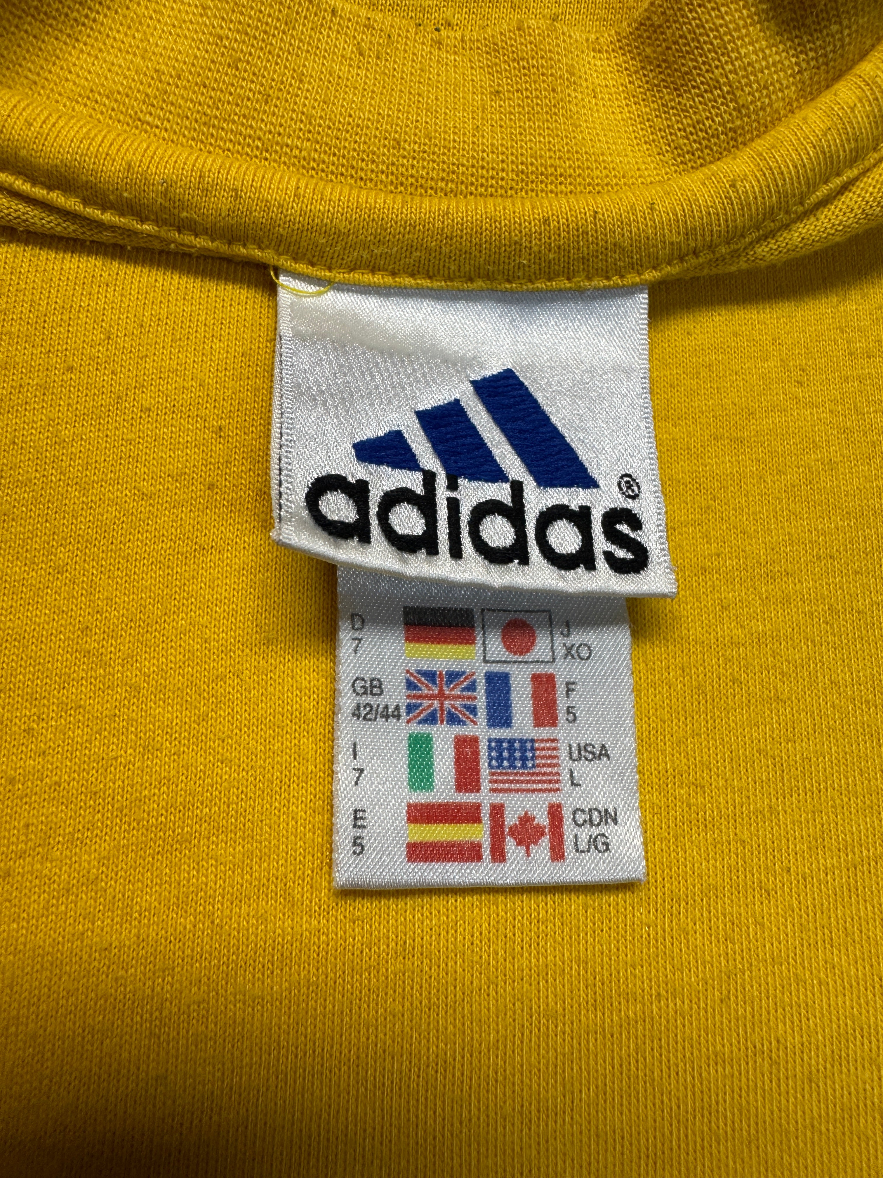 90s Adidas Shirt Sitor Gelb Schwarz D7 L - RareRags