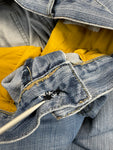 Vintage Tribal Baggy Jeans 90s Two Tone Blau 34