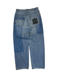 Vintage Tribal Baggy Jeans 90s Two Tone Blau 34