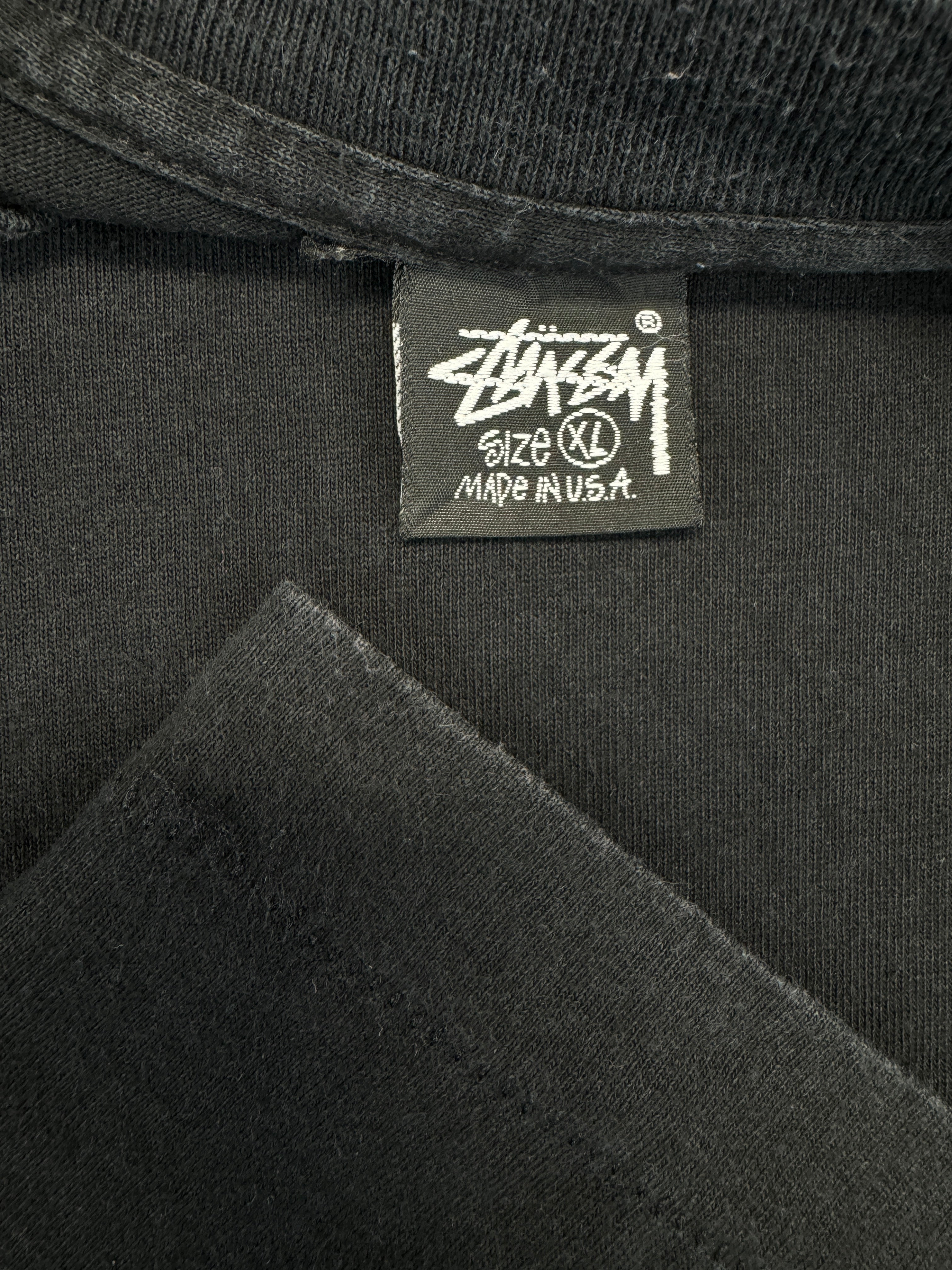 Vintage Stüssy Shirt 90s Crown Made In USA Single Stitch Schwarz XL