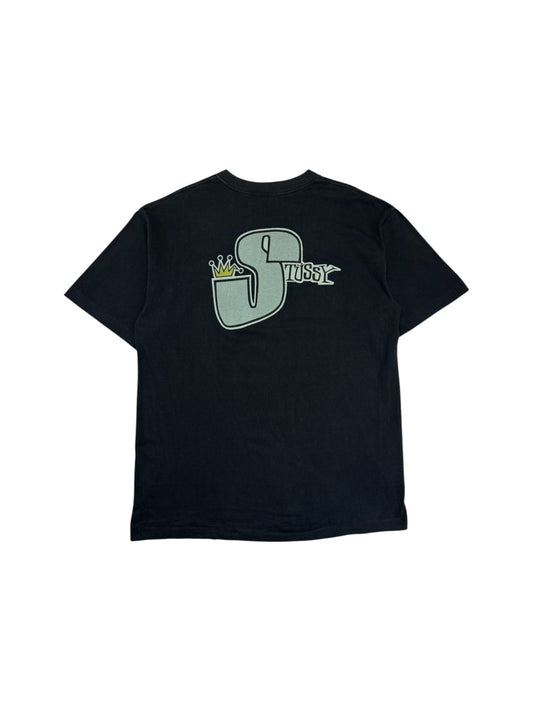 Vintage Stüssy Shirt 90s Crown Made In USA Single Stitch Schwarz XL
