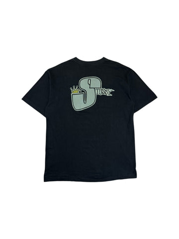 Vintage Stüssy Shirt 90s Crown Made In USA Single Stitch Schwarz XL