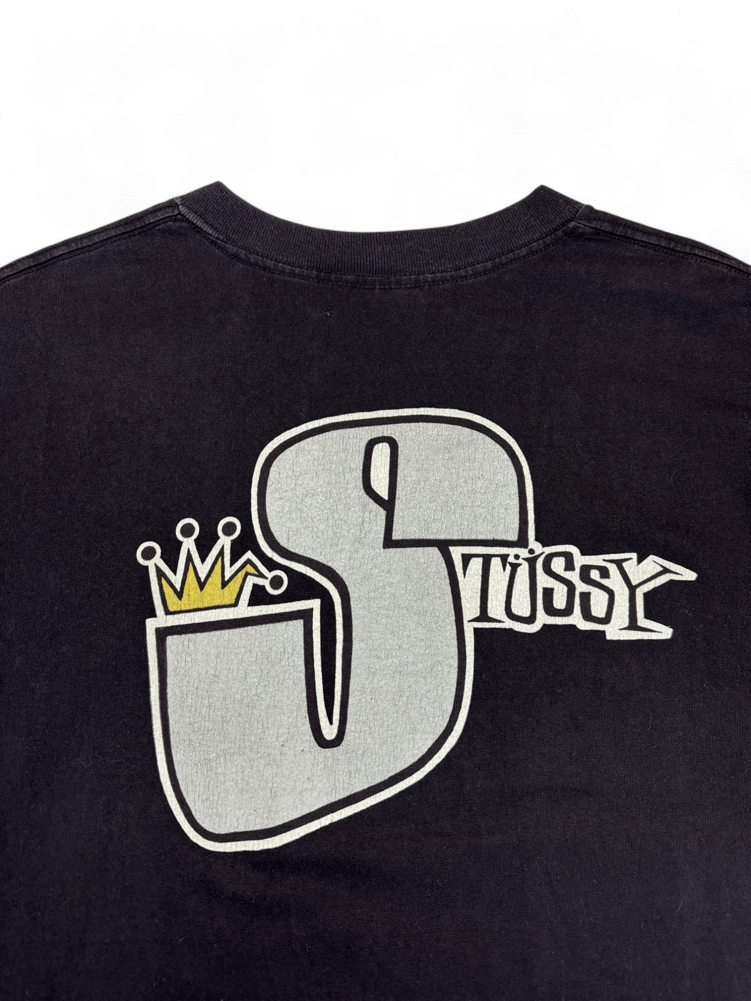 Vintage Stüssy Shirt 90s Crown Made In USA Single Stitch Schwarz XL