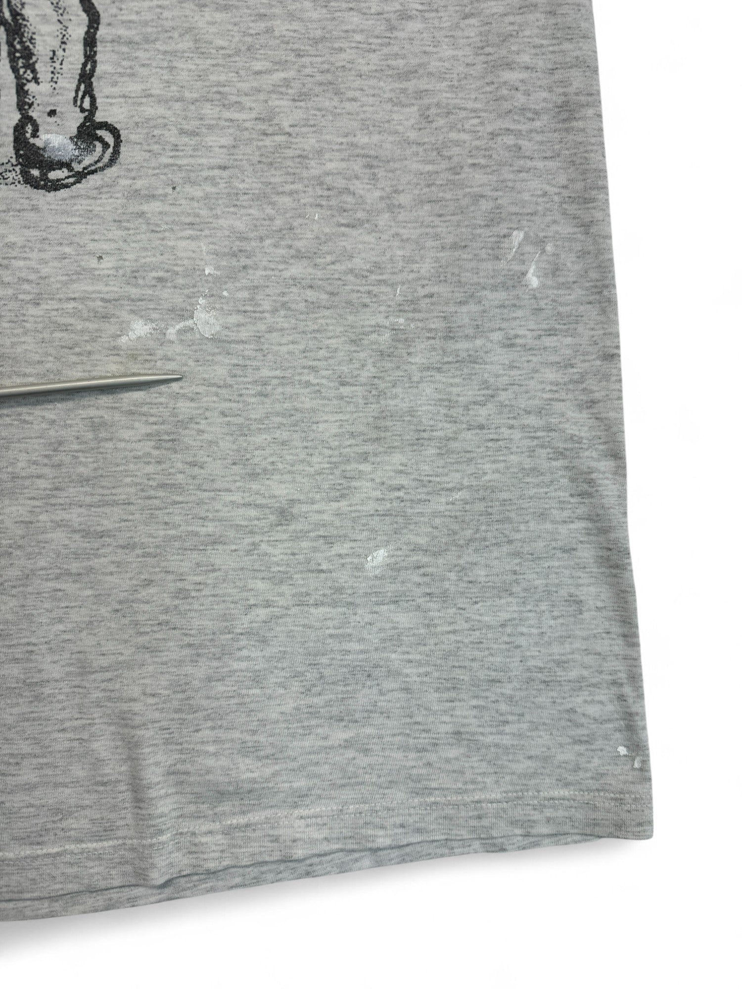 Vintage Hanes Shirt 90s Stained Grau M