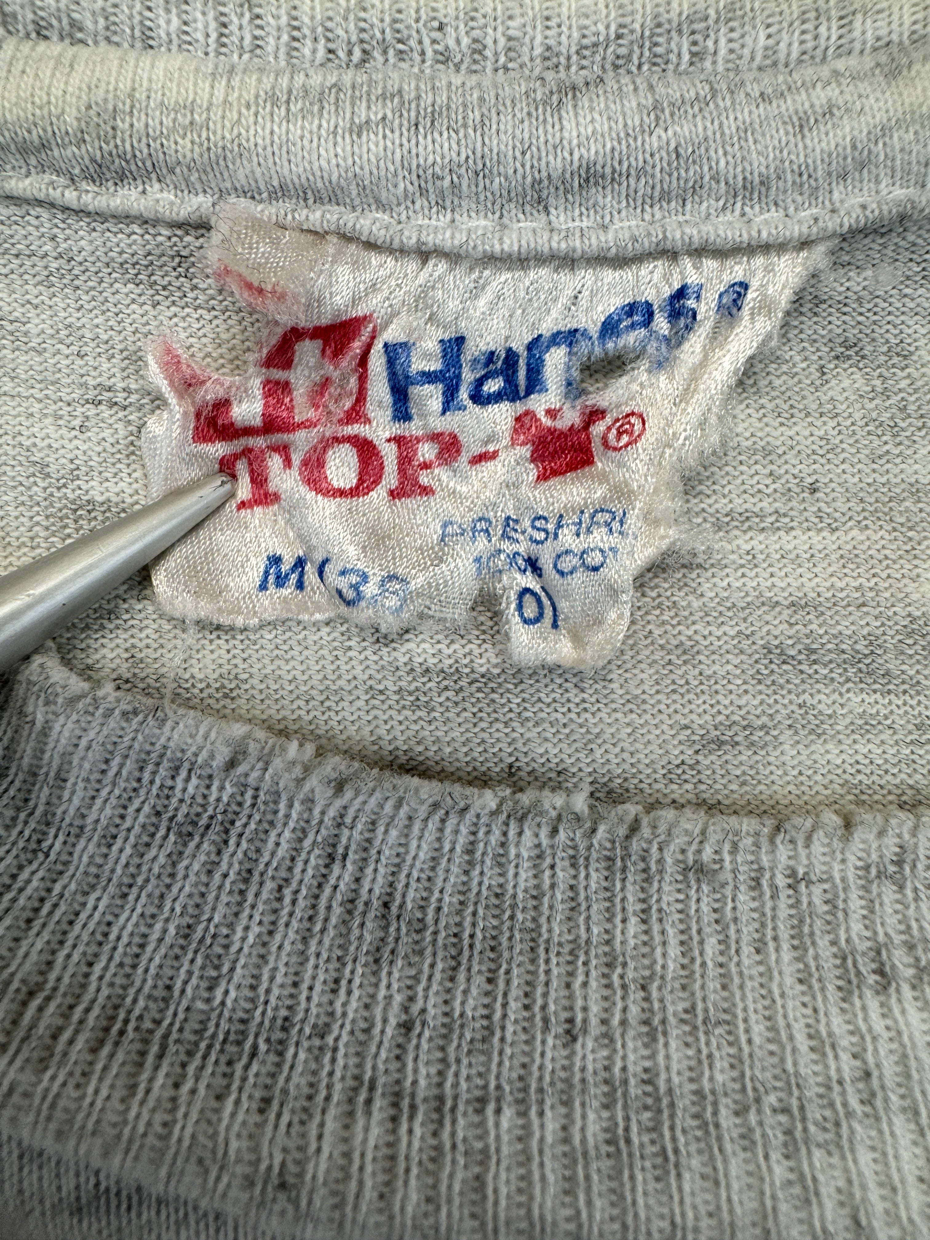 Vintage Hanes Shirt 90s Stained Grau M