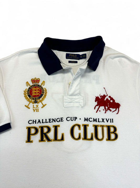 Ralph Lauren Poloshirt PRL CLUB Challenge Cup MCMXLVII Custom Fit Weiß XXL
