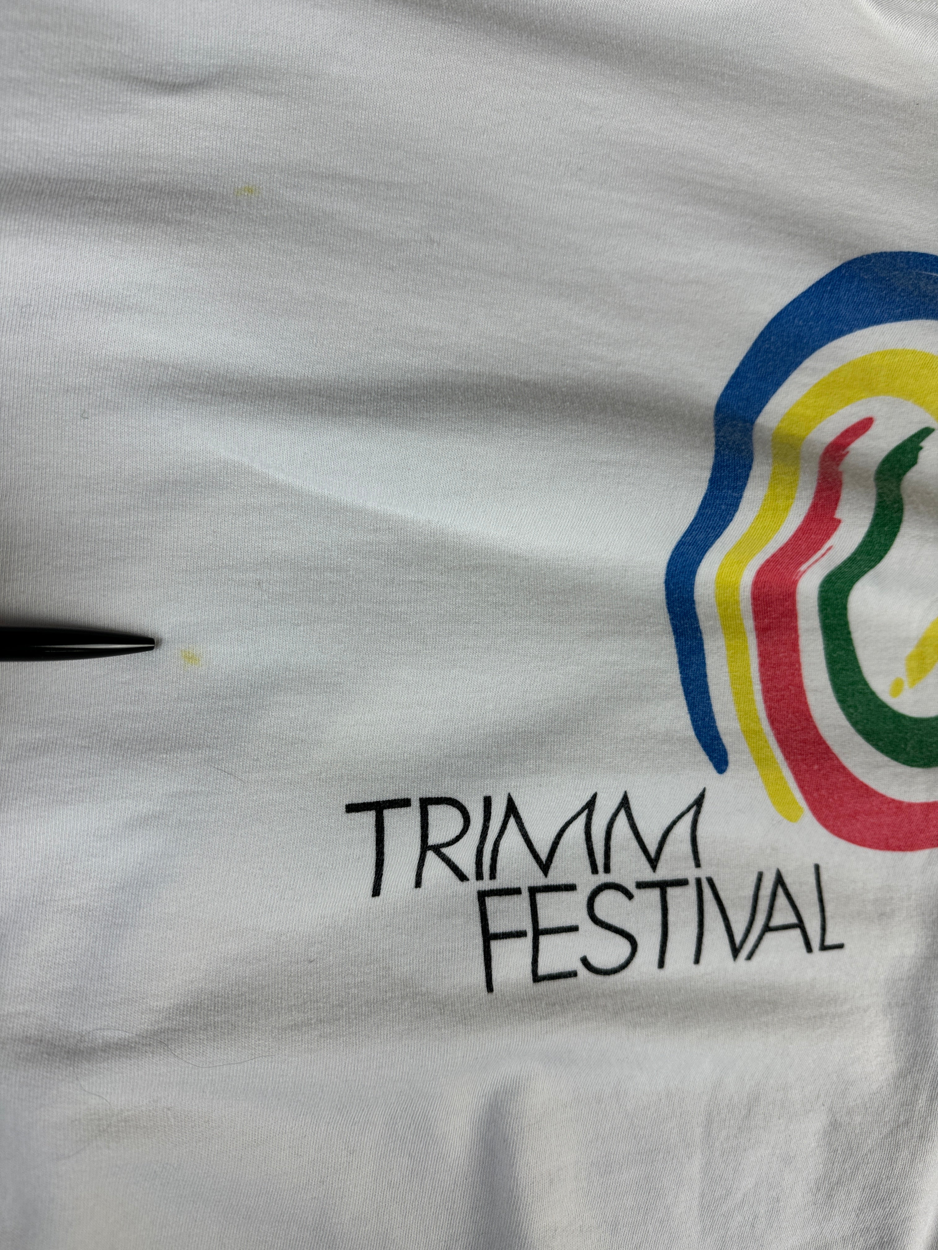 Vintage Puma Sweater 90s "Trimm Festival" Weiß L