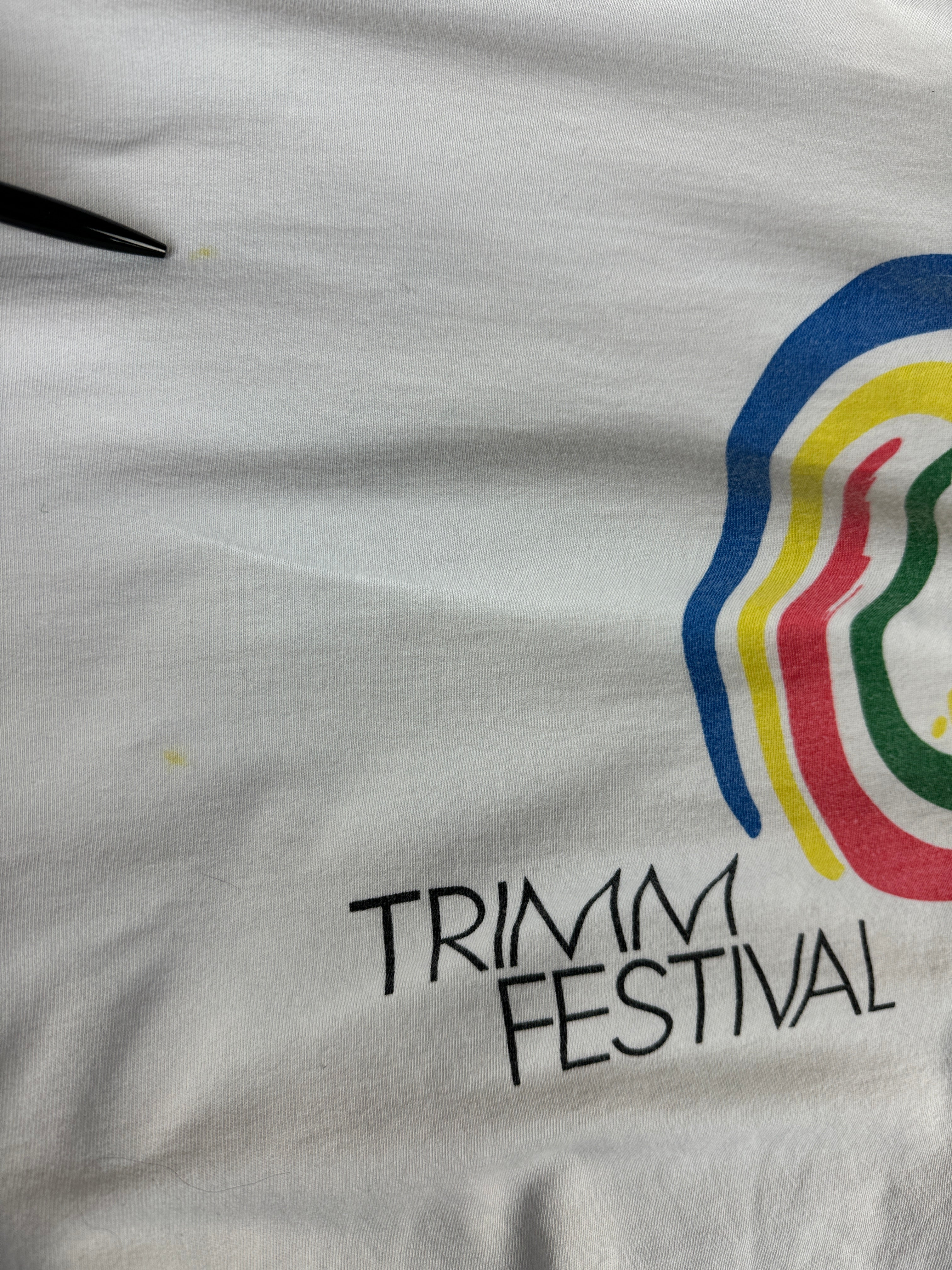 Vintage Puma Sweater 90s "Trimm Festival" Weiß L
