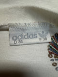 90s Adidas By Ventex Damen Shirt Ankh-Skarabäus Weiß 36
