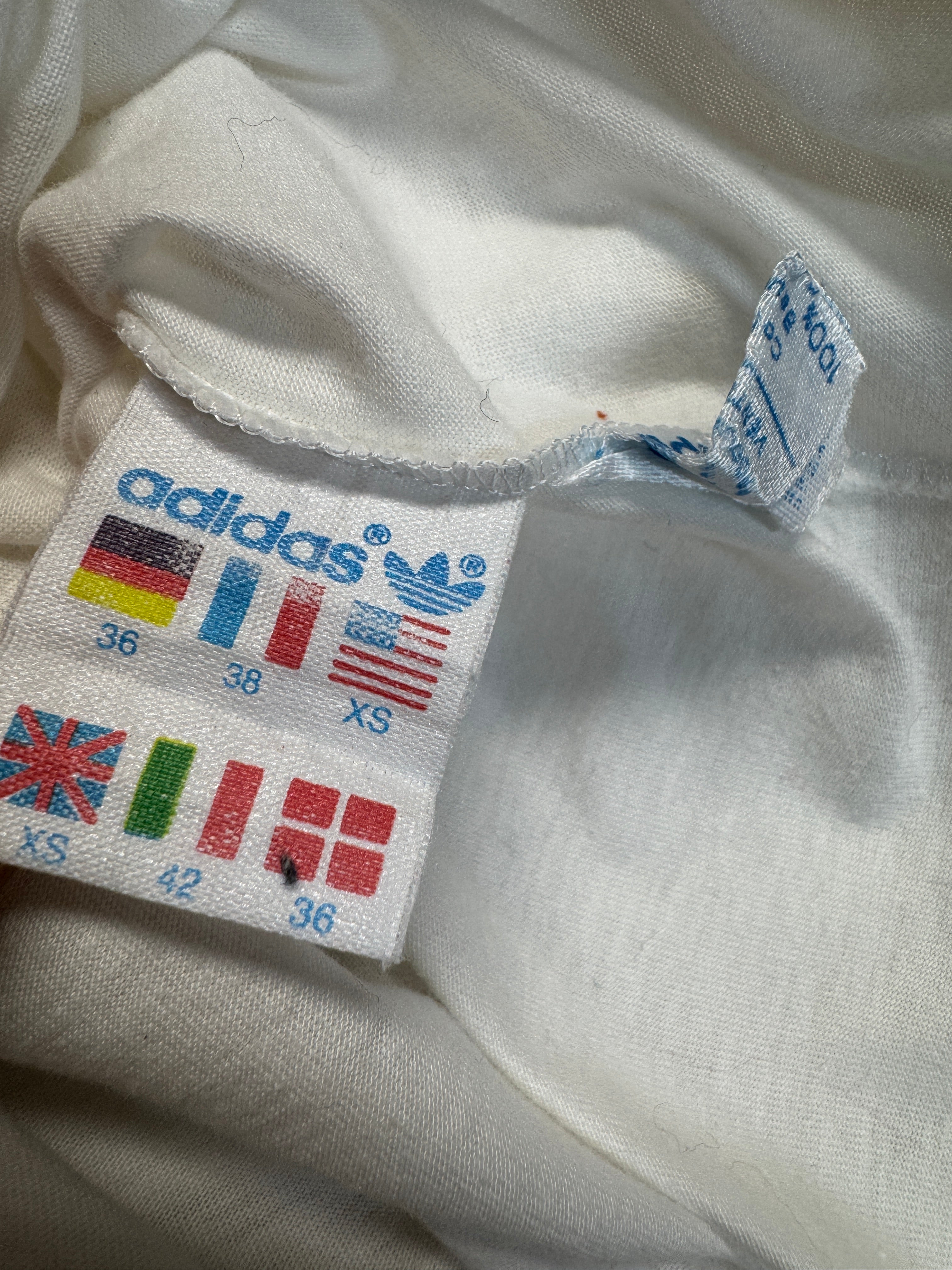 90s Adidas By Ventex Damen Shirt Ankh-Skarabäus Weiß 36