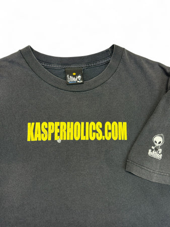 Vintage Blind Skateboard Shirt 90s "Kasperholics.com" Josh Kasper Made In USA Schwarz L