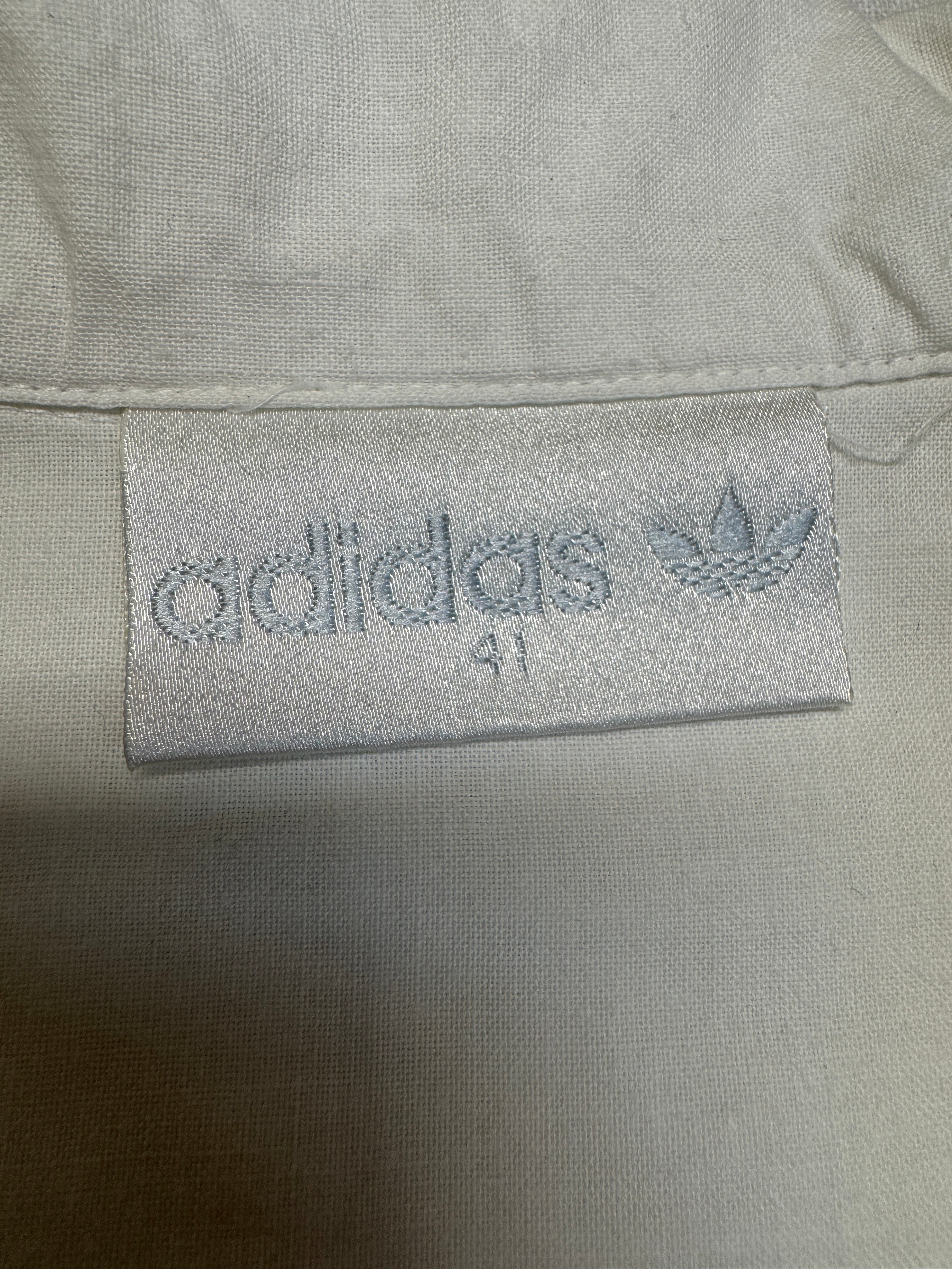 80s Adidas Kurzarm Hemd "Das Traumschiff" Made in Hong Kong Weiß M-L