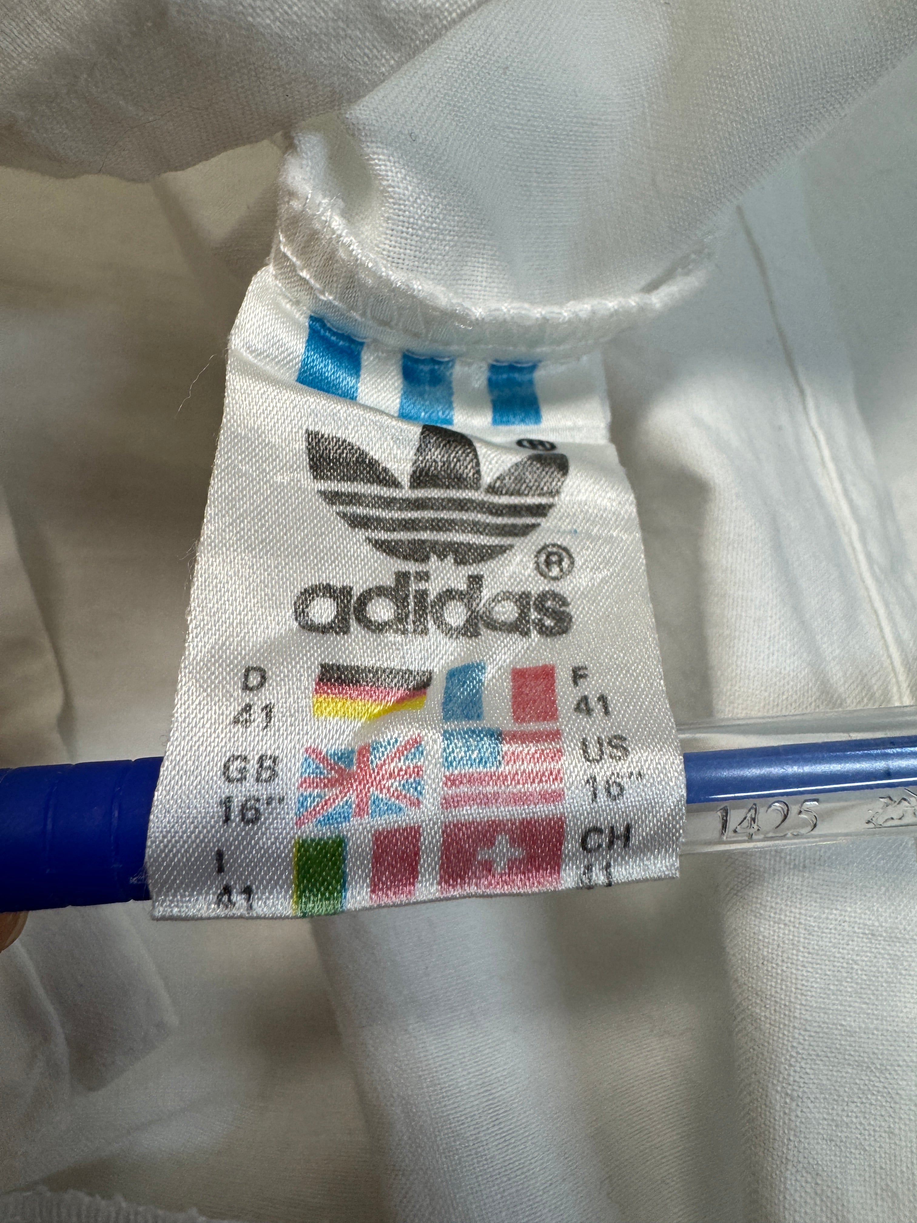80s Adidas Kurzarm Hemd "Das Traumschiff" Made in Hong Kong Weiß M-L
