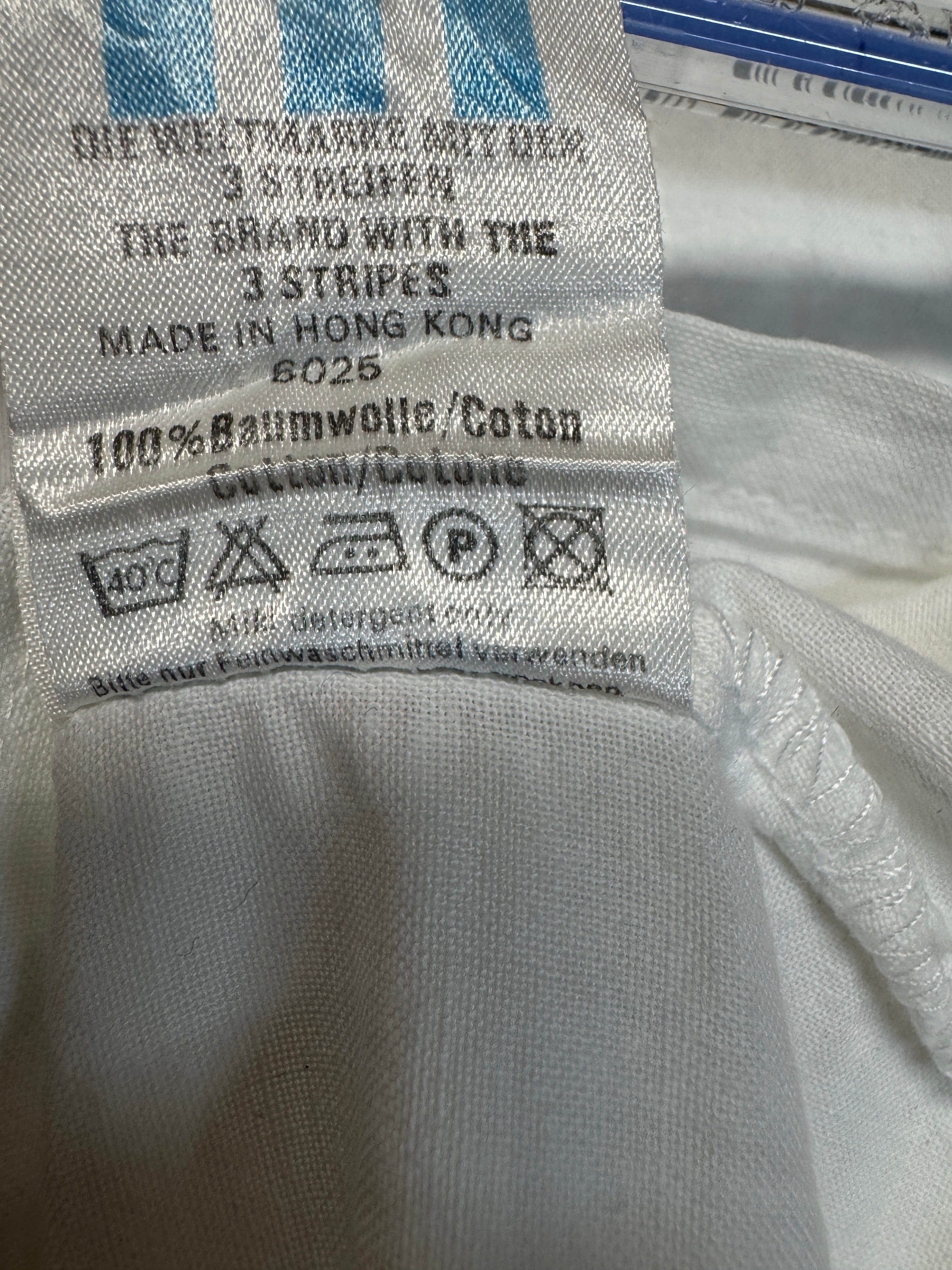 80s Adidas Kurzarm Hemd "Das Traumschiff" Made in Hong Kong Weiß M-L