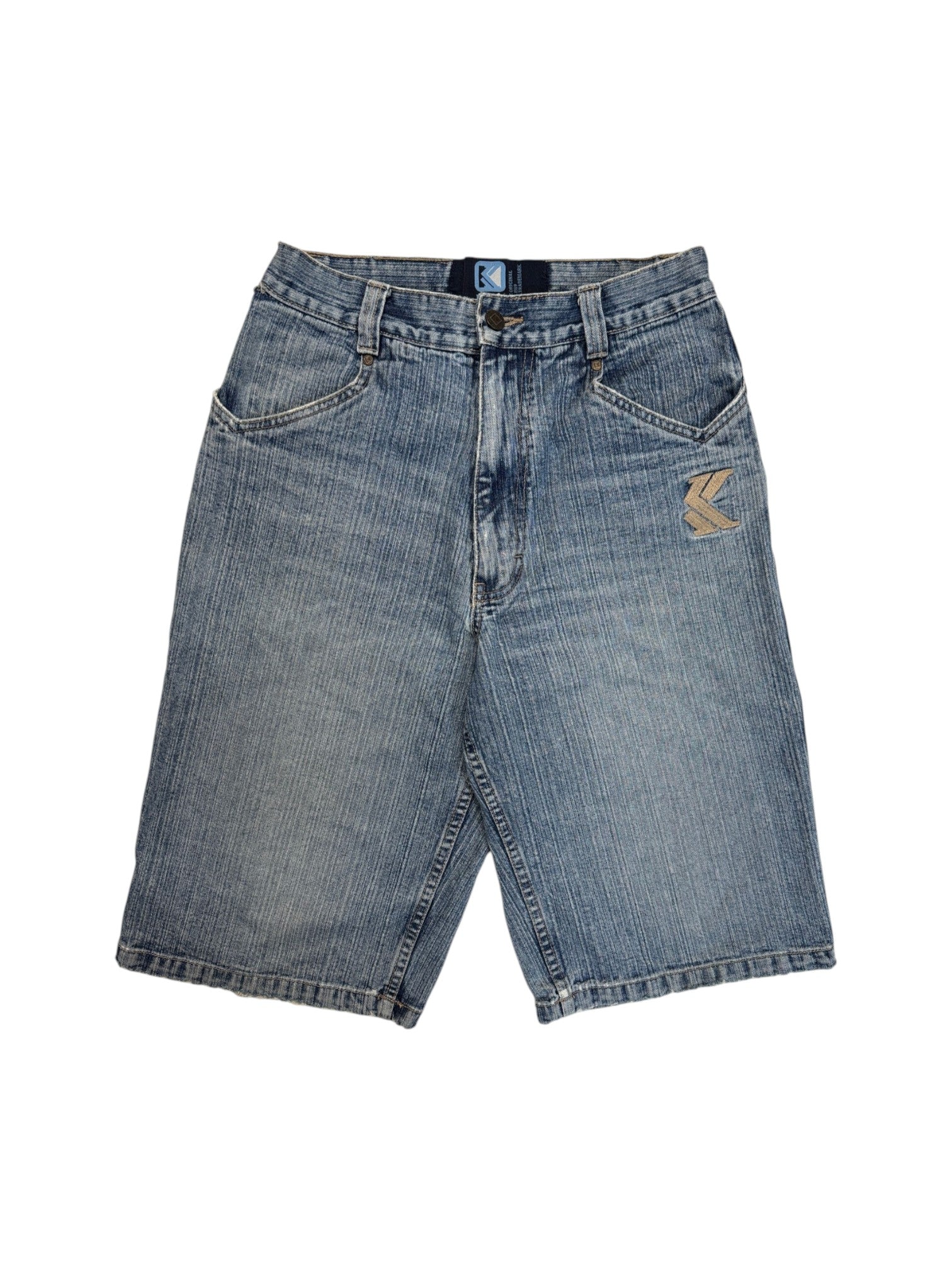 00s Karl Kani Jorts Big Logo Embroidery Blau 28/30 XS-S - RareRags