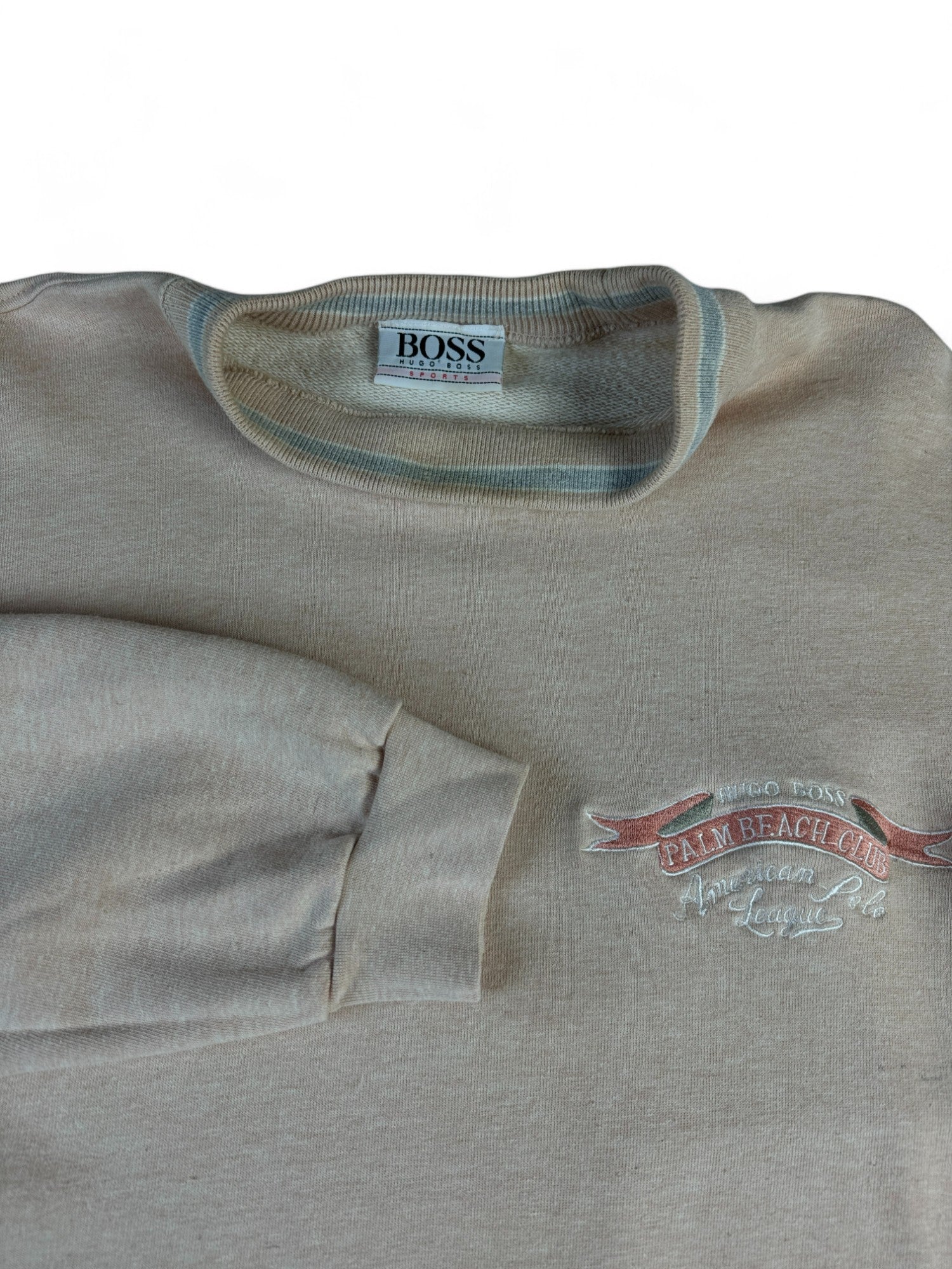 Vintage Hugo Boss Sports Sweater 90s "Palm Beach Club" Creme Peach XL