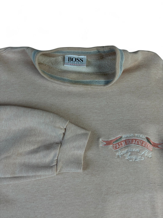 Vintage Hugo Boss Sports Sweater 90s "Palm Beach Club" Creme Peach XL